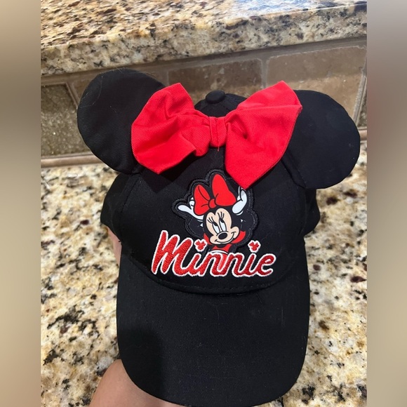 Disney Minnie Mouse Ears Baseball Hat with Bow – OSFM Velcro Adjustable - Picture 1 of 4